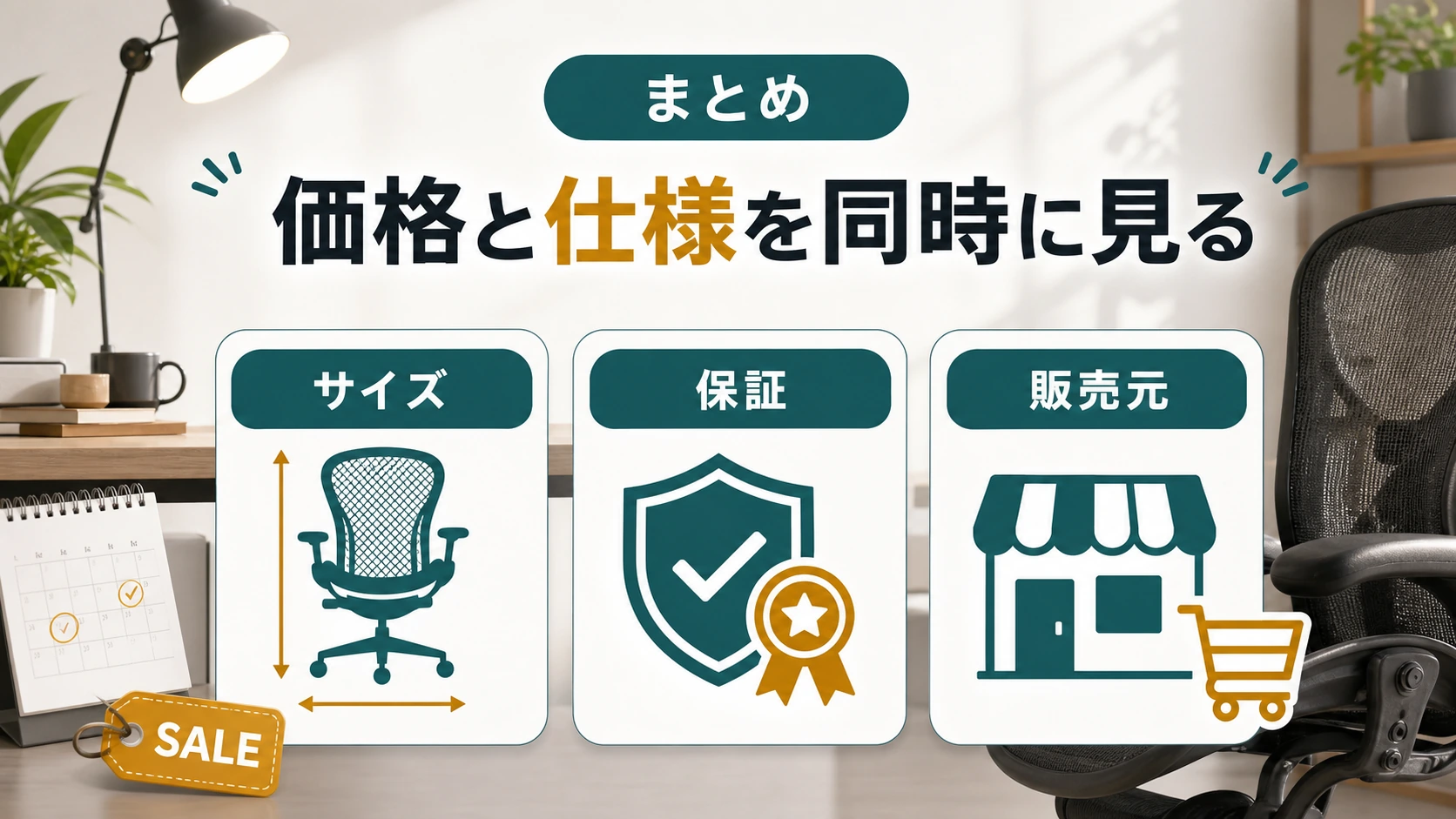 アーロンチェア セール時期は価格と仕様を同時に見るまとめ画像