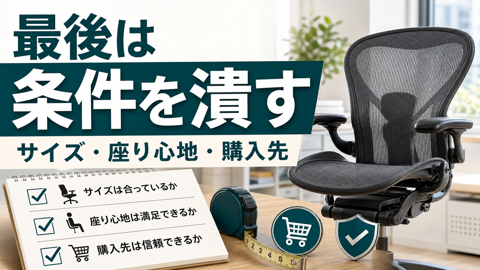 アーロンチェア購入前にサイズ・座り心地・購入先を確認するまとめ図解