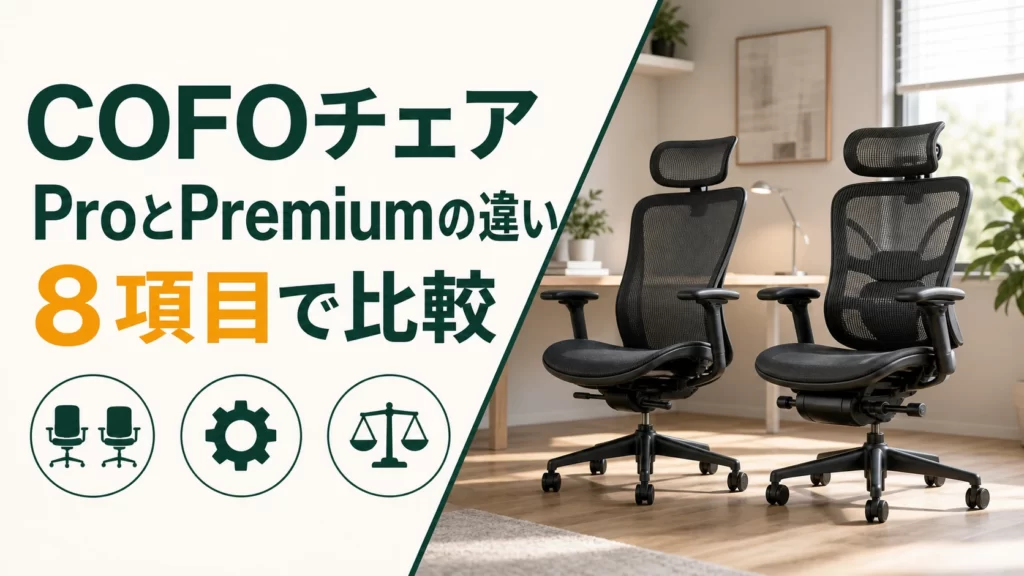 COFO Chair ProとPremiumの違いは？旧2モデルだけで選ばない8項目