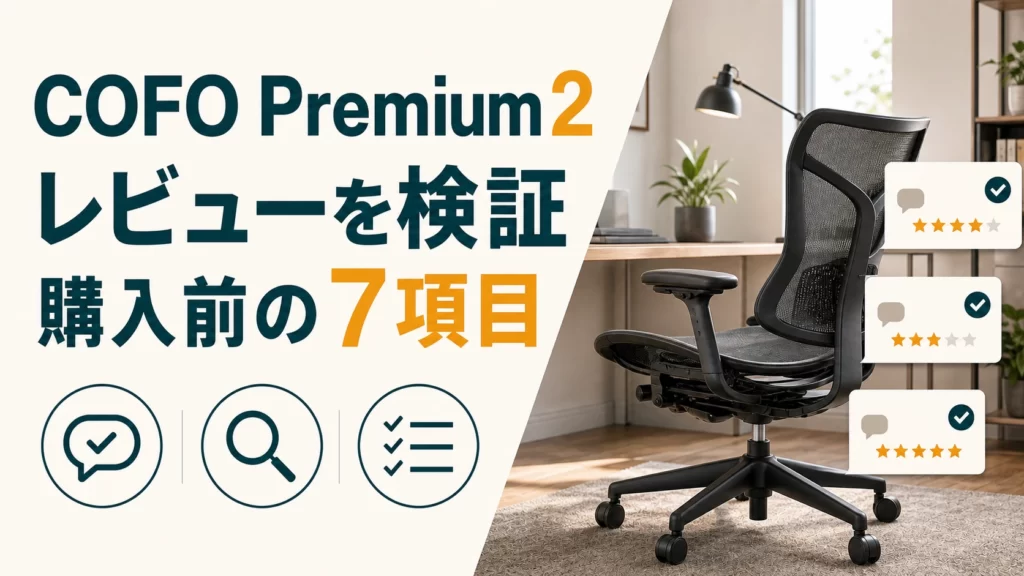 COFO Chair Premium 2のレビューを検証！買う前に見る7項目