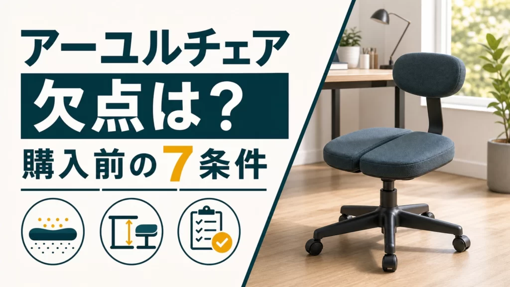 アーユルチェアの欠点は？購入前に確認したい7つの条件