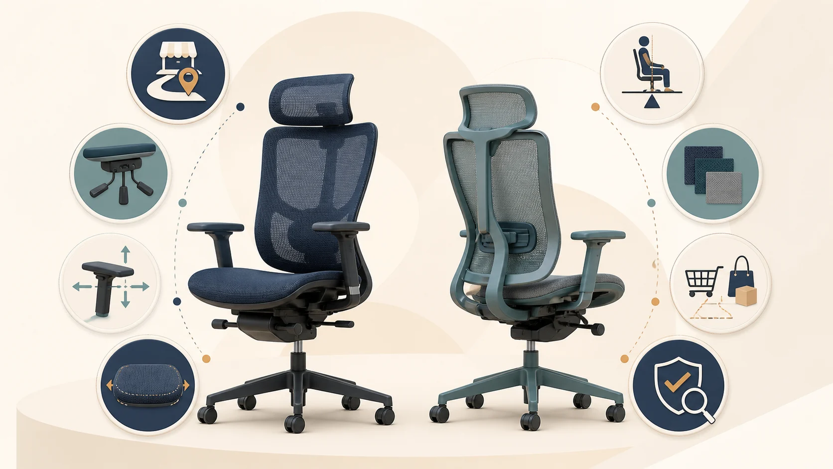 旧COFO Chair ProとPremiumの違いを8項目で整理する概念図