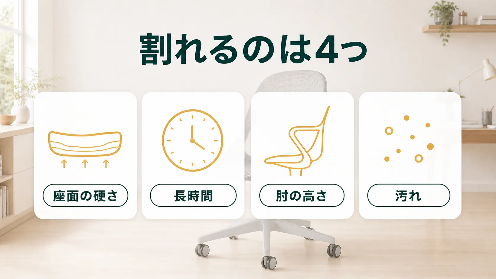 ハーマンミラー ゼフチェアの悪い評判が座面の硬さに集中していることを示す図
