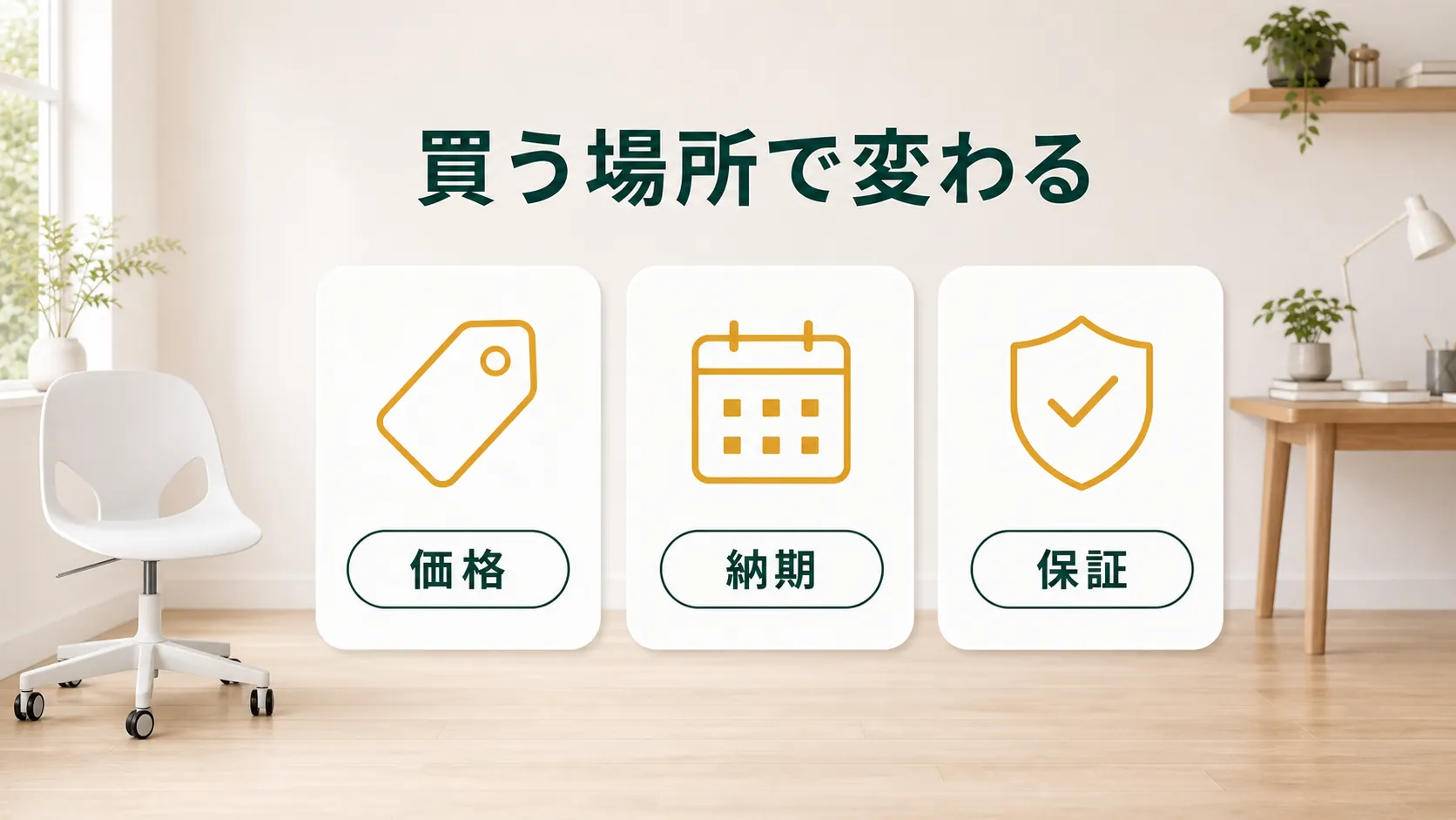 ハーマンミラー ゼフチェアの価格・納期・保証を購入先ごとに比べる図