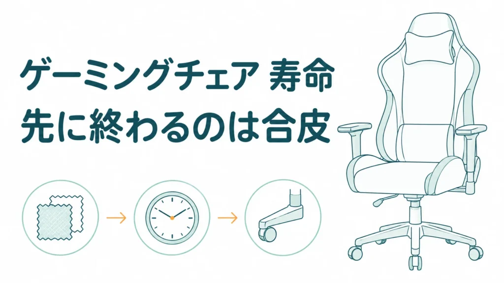 ゲーミングチェアの寿命を座った時間で数えない！先に終わるのは合皮のほう