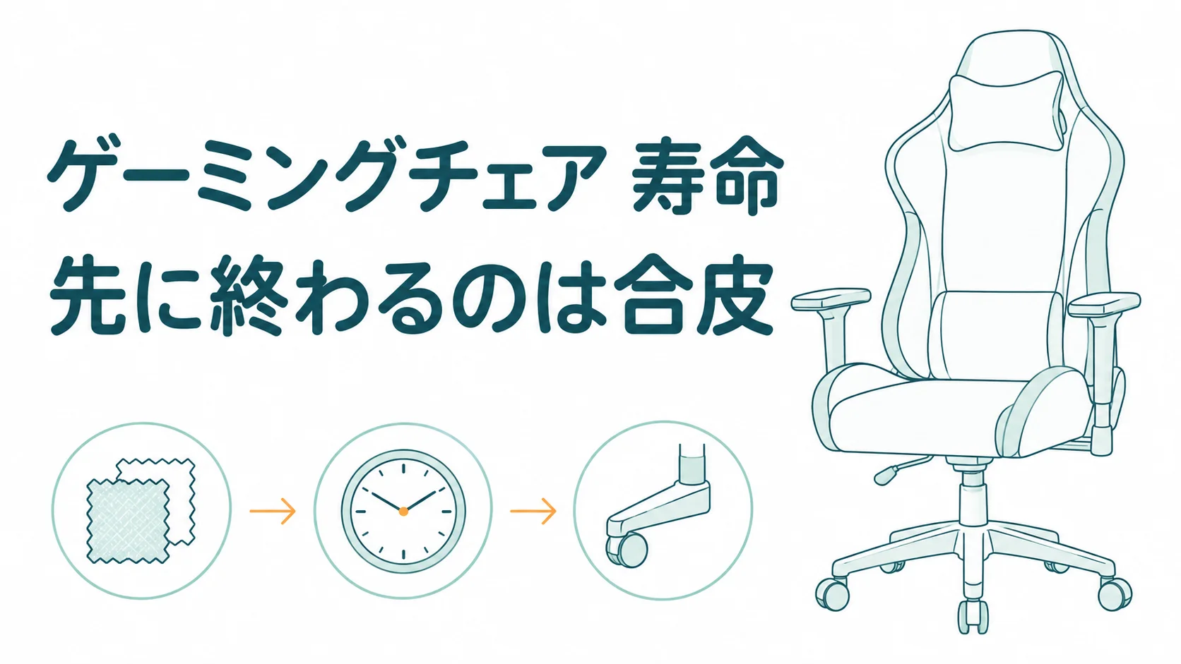 ゲーミングチェアの寿命を座った時間で数えない！先に終わるのは合皮のほう