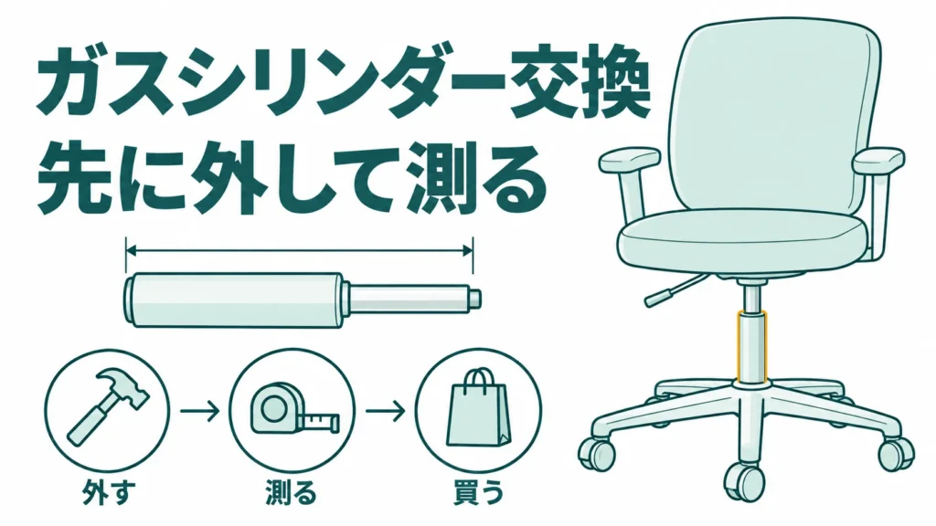 椅子のガスシリンダー交換は部品を先に買わない！外してから長さを測って選ぶ