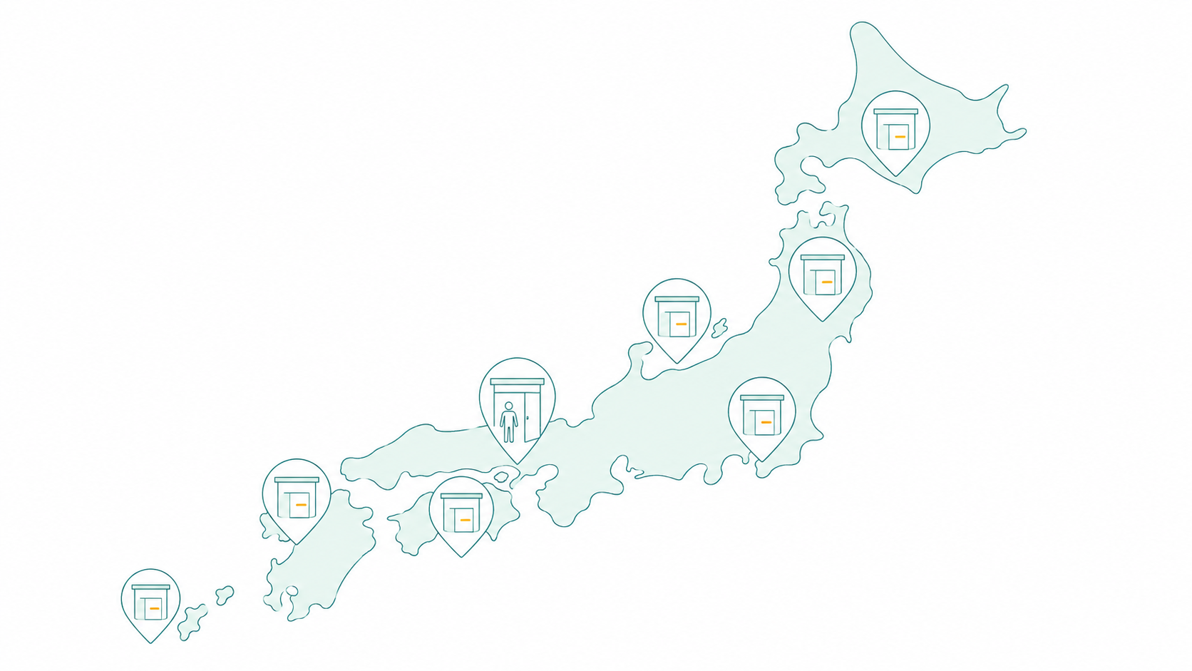 メーカーのショールームが全国にあっても個人が入れる施設はごく一部だと示す図