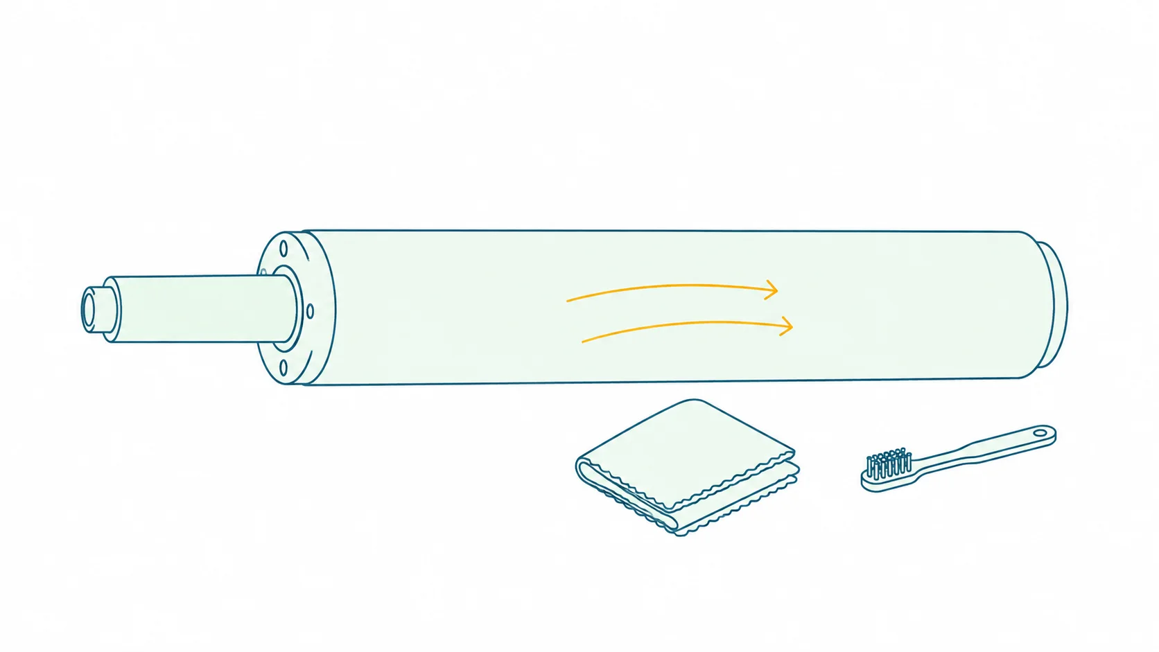 オーバーホールで行うのが清掃であって交換ではないことを示す図
